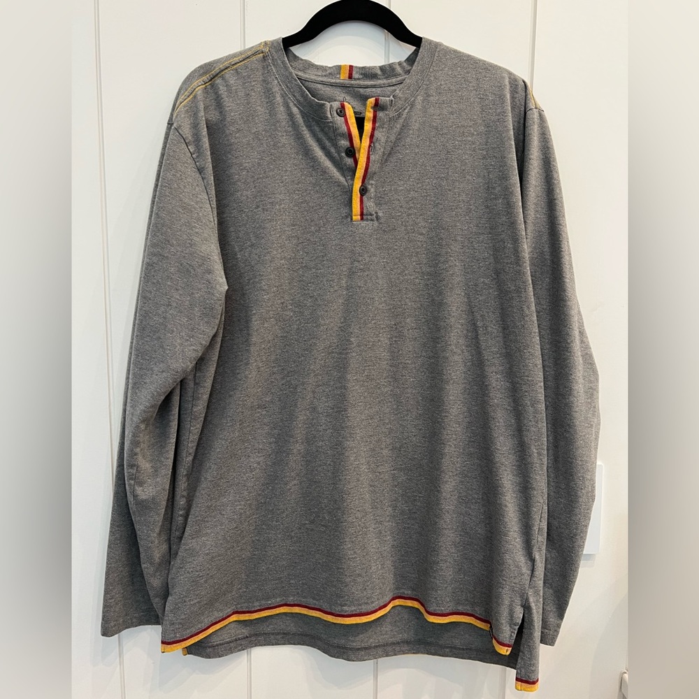 Prana men’s XL gray Henley long sleeve shirt